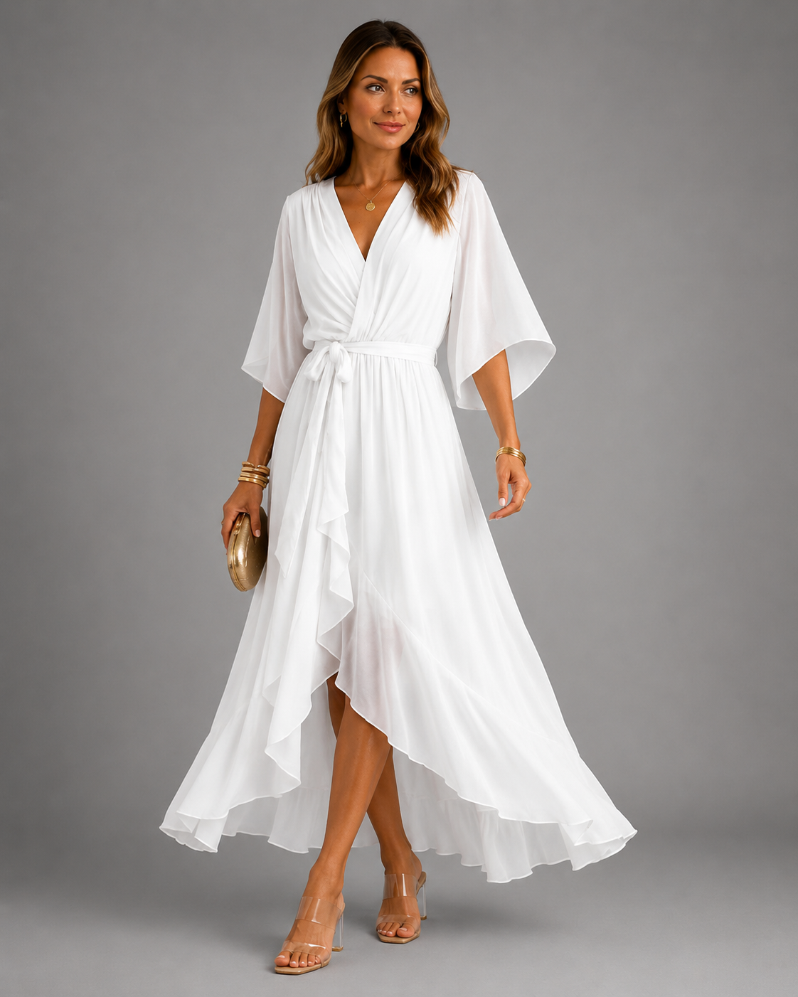 Isabelle™ | Vestido Maxi de Gasa con Efecto Vientre Plano