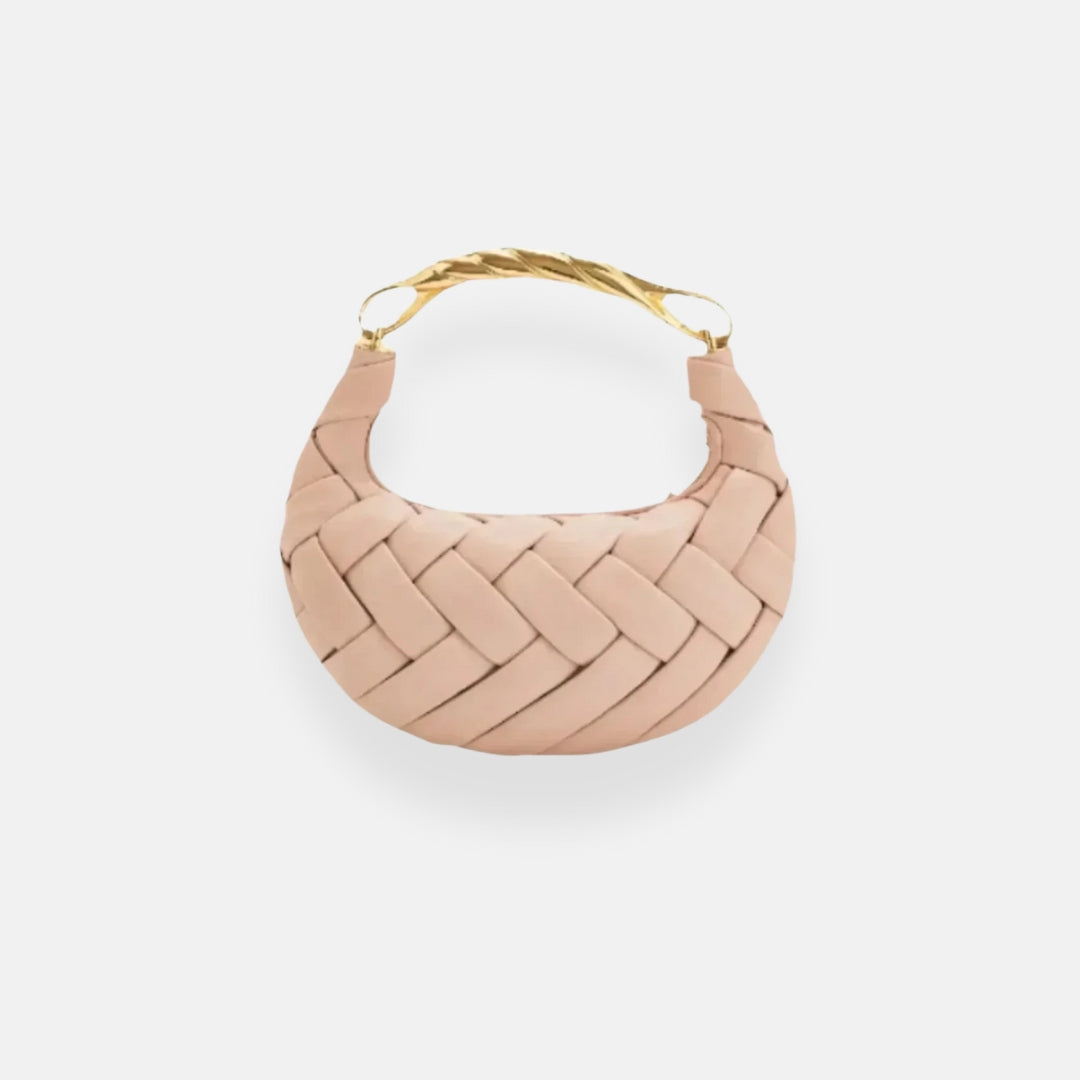 Xenia | Woven Handbag with Gold Handle