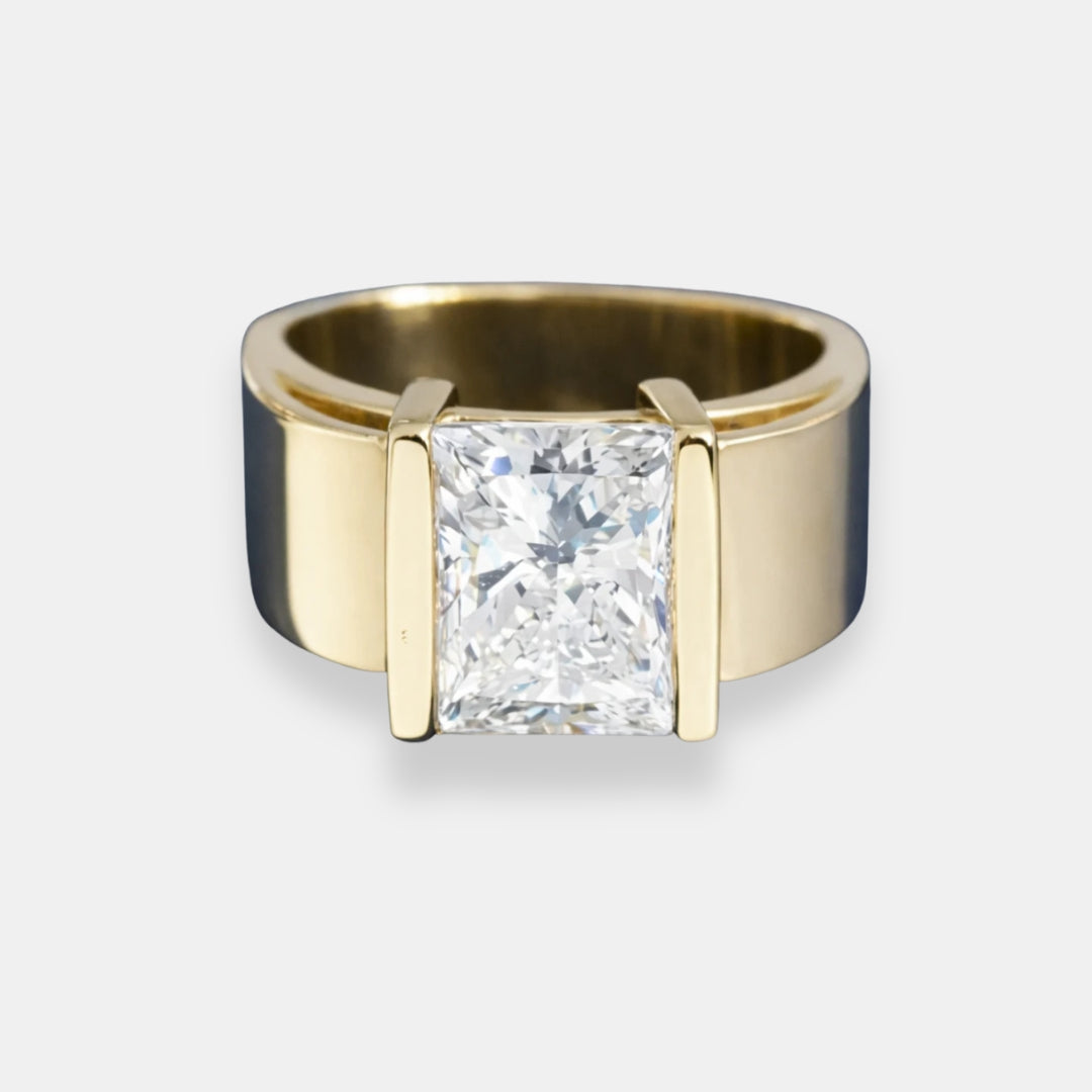 Brangaine | Bague large à zircon rectangulaire