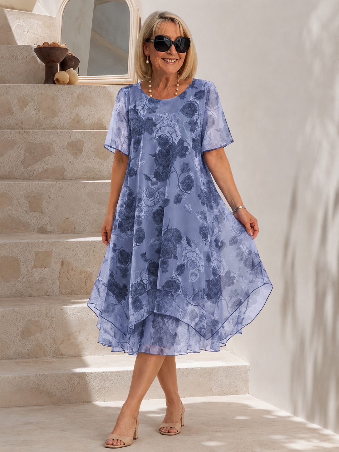 Lune™ | Vestido Midi Plisado con Efecto Vientre Plano