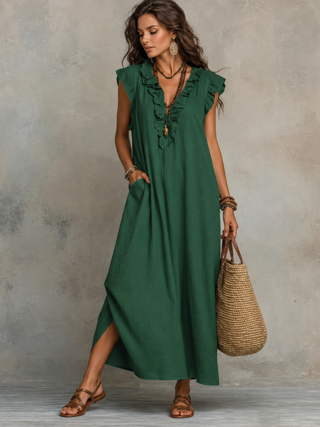 Camélia™ | Vestido Maxi Bohemio con Efecto Vientre Plano
