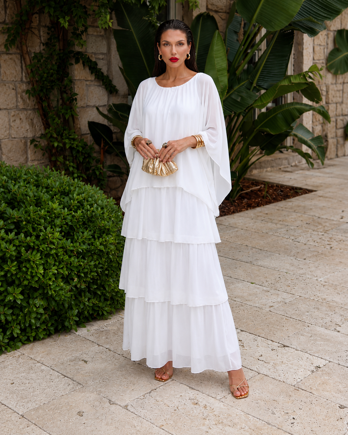 Amélie™ | Vestido Maxi de Gasa Elegante que Cubre el Vientre