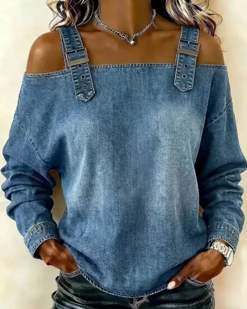 Teya™ | Top Denim Moderno con Tirantes