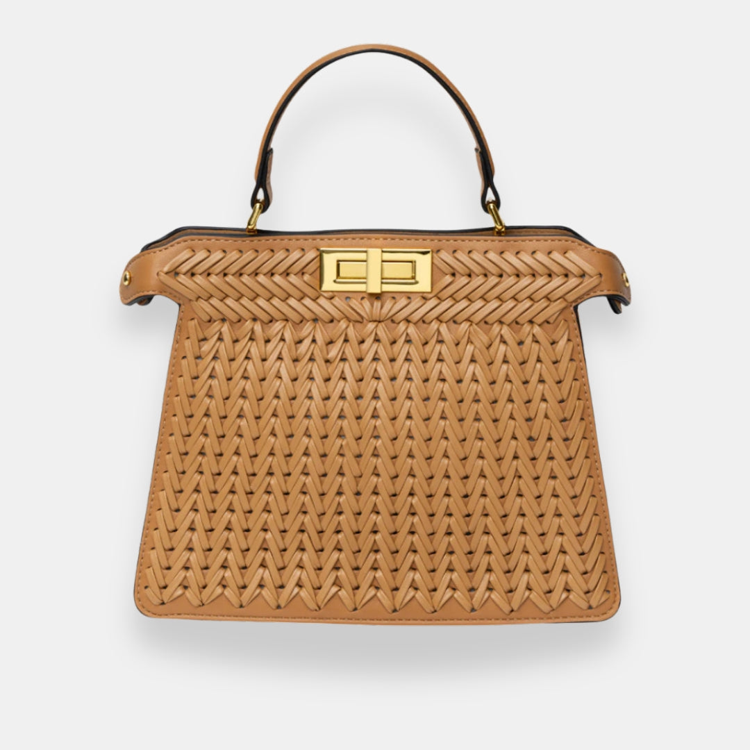 Wélvoise | Sac tressé fermeture dorée