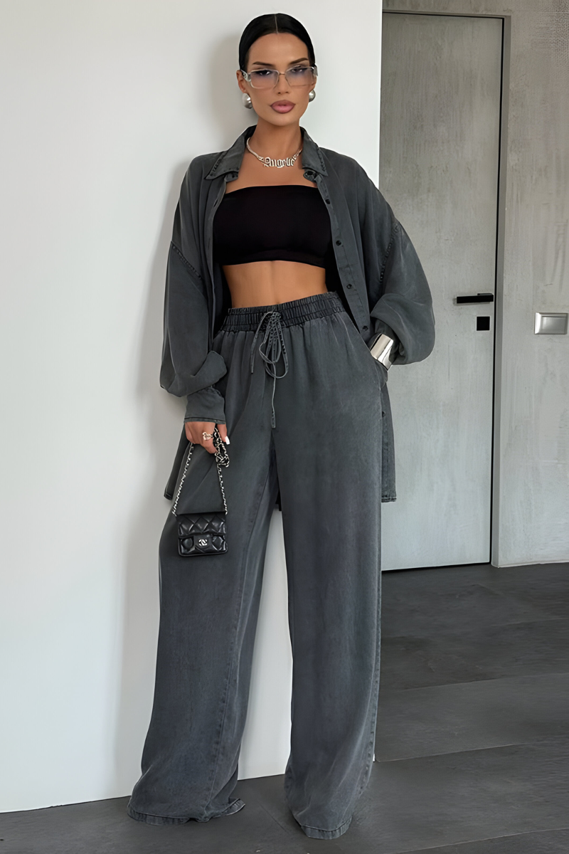 Noelle™ | Conjunto Loungewear Moderno con Pantalón Ancho