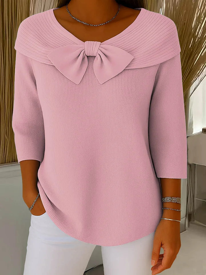 Lirya™ | Top de Punto Elegante con Lazo