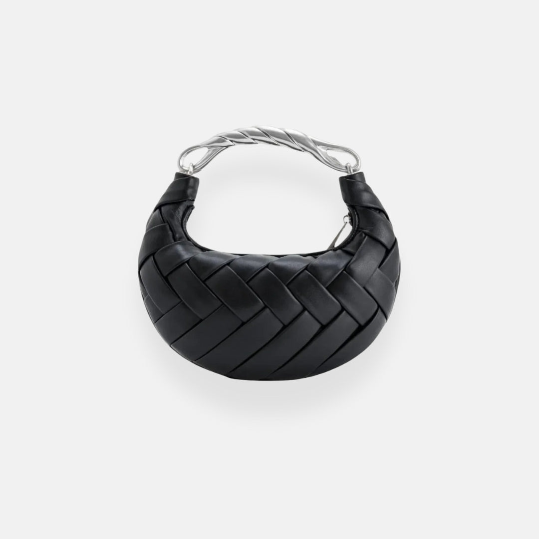Xenia | Woven Handbag with Gold Handle