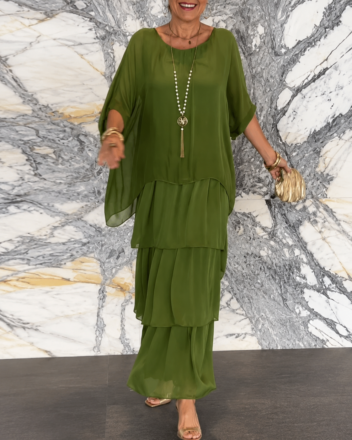 Amélie™ | Vestido Maxi de Gasa Elegante que Cubre el Vientre
