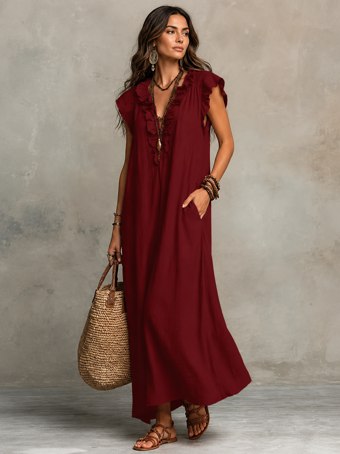 Camélia™ | Vestido Maxi Bohemio con Efecto Vientre Plano