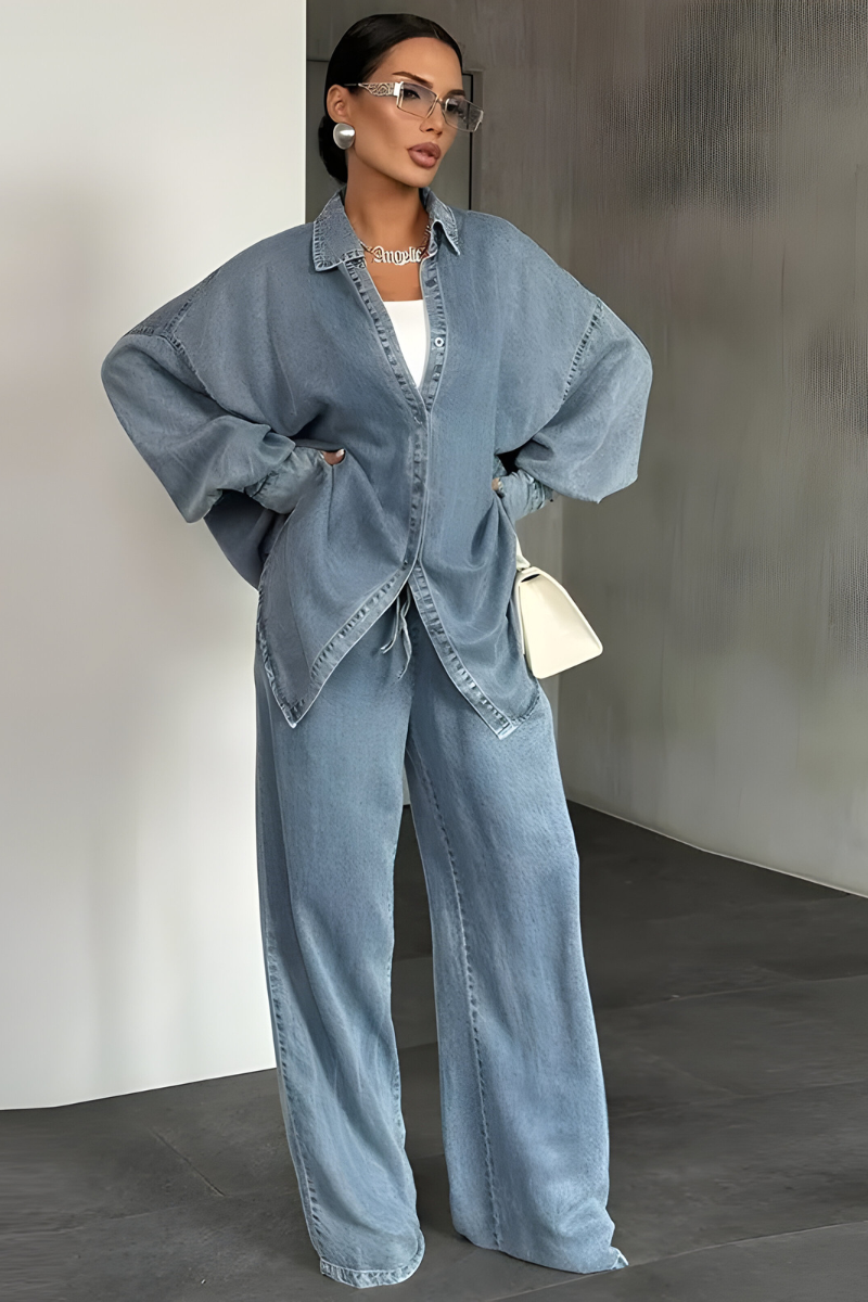 Noelle™ | Conjunto Loungewear Moderno con Pantalón Ancho