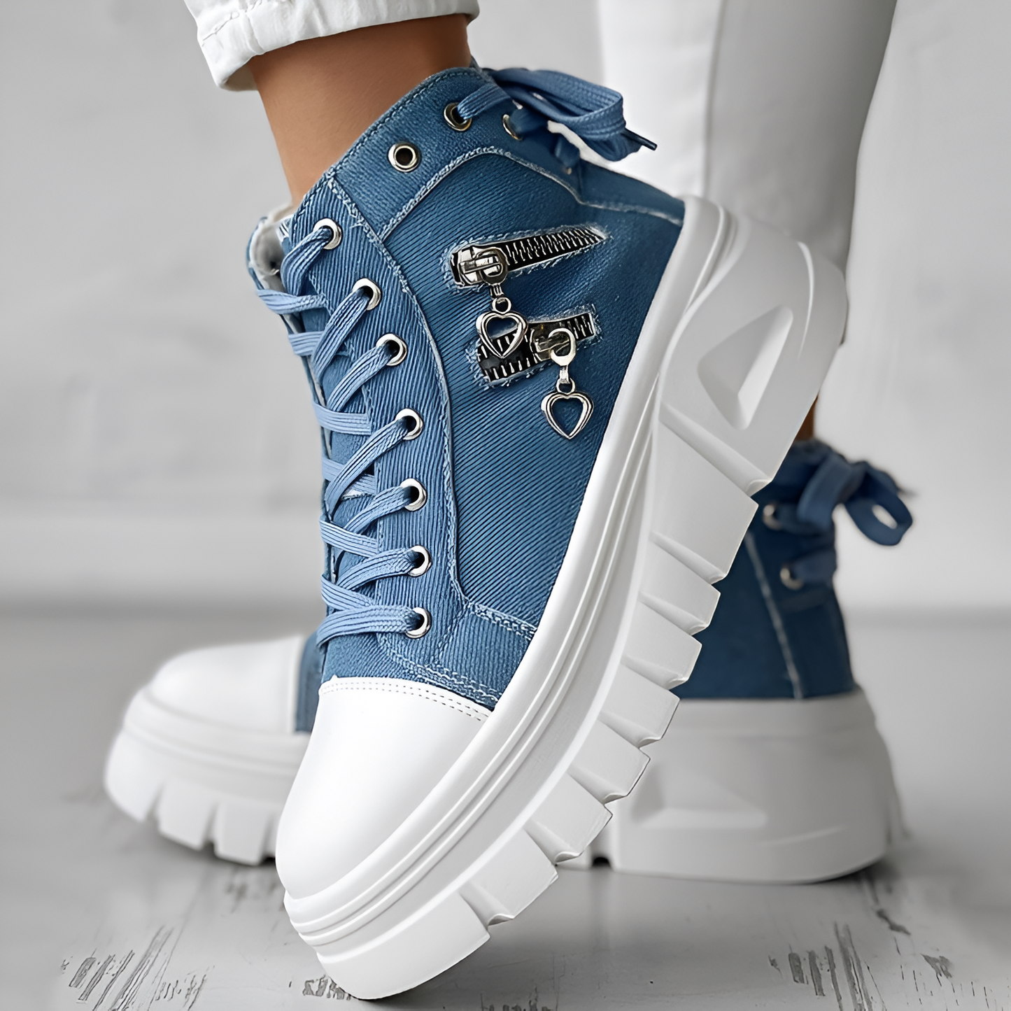 Elin™ | Zapatillas Altas Ortopédicas de Tela Vaquera