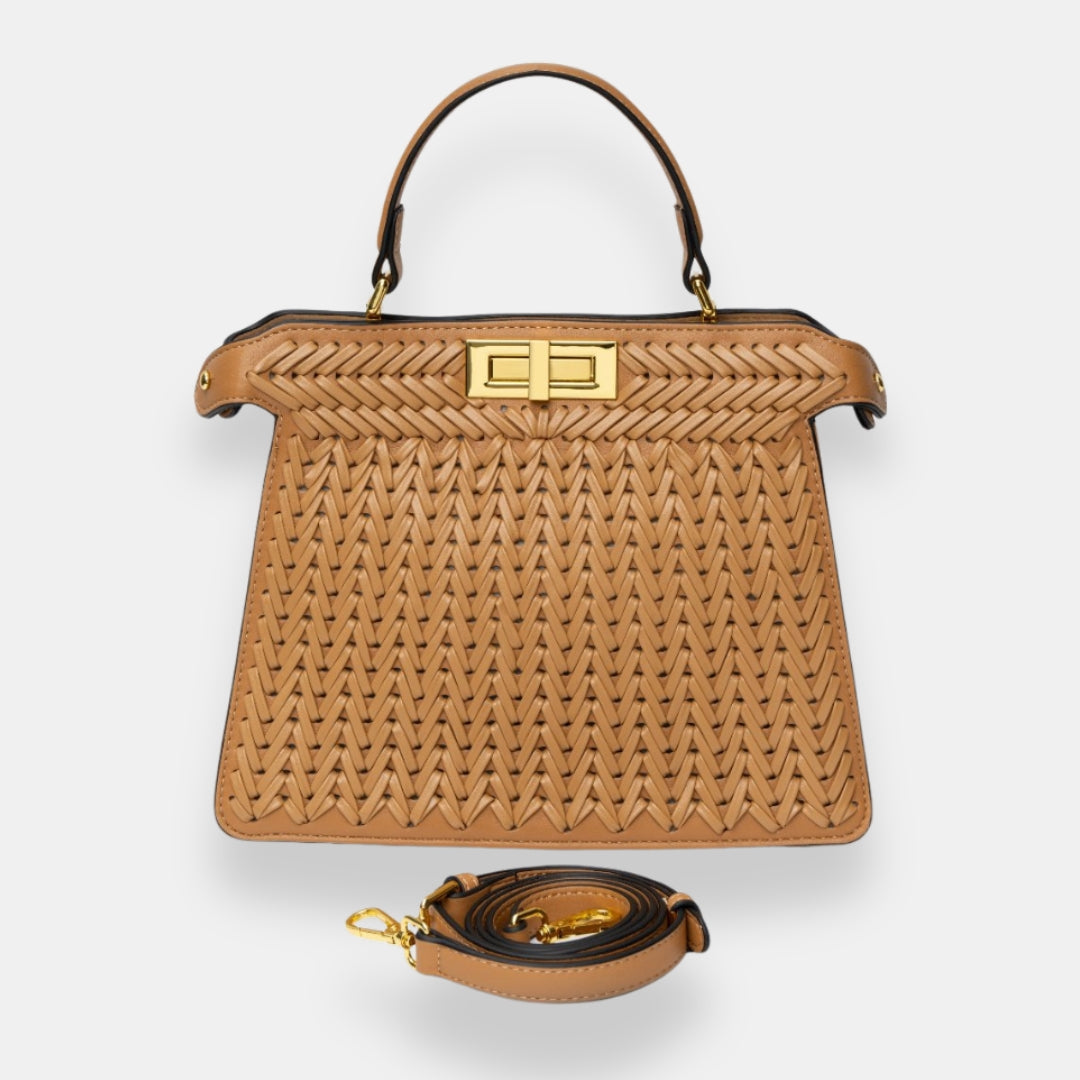 Wélvoise | Sac tressé fermeture dorée