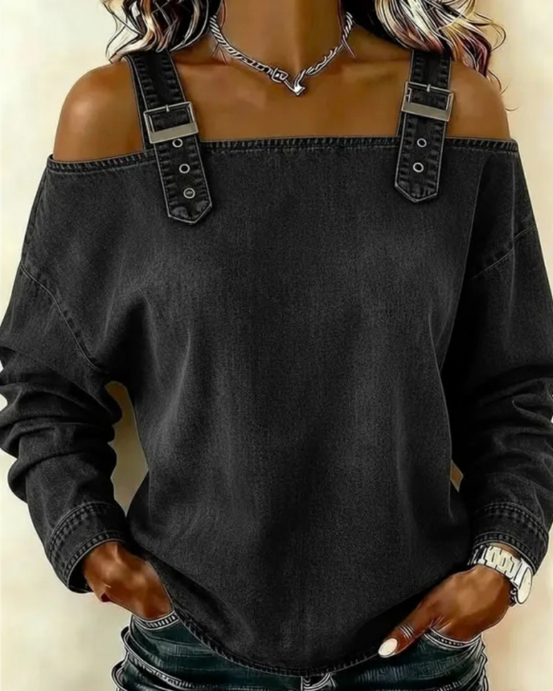 Teya™ | Top Denim Moderno con Tirantes