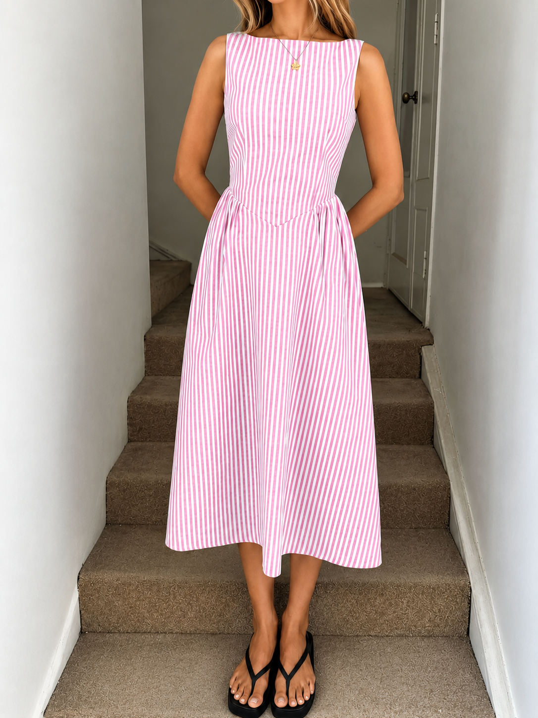 Denise™ | Vestido Midi Elegante con Efecto Vientre Plano
