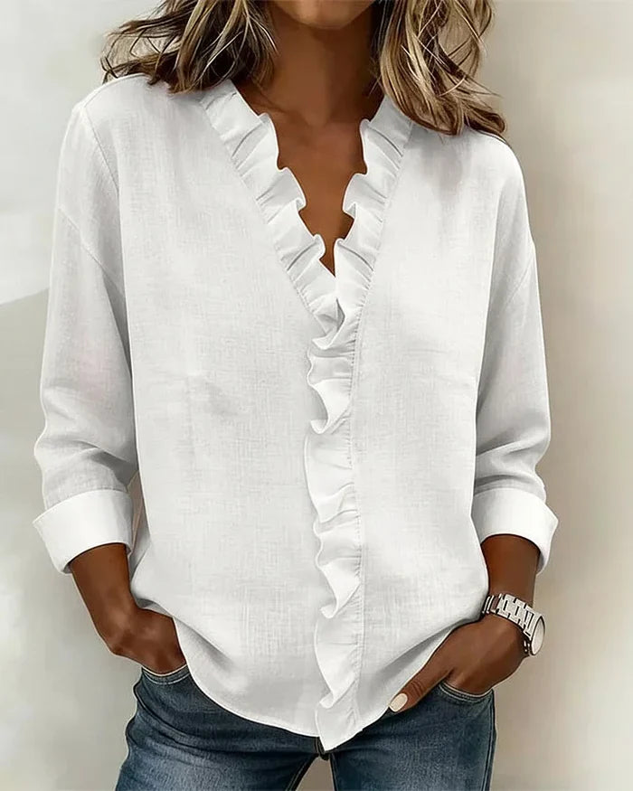 Savi™ | Top con Estilo Escote en V y Volantes