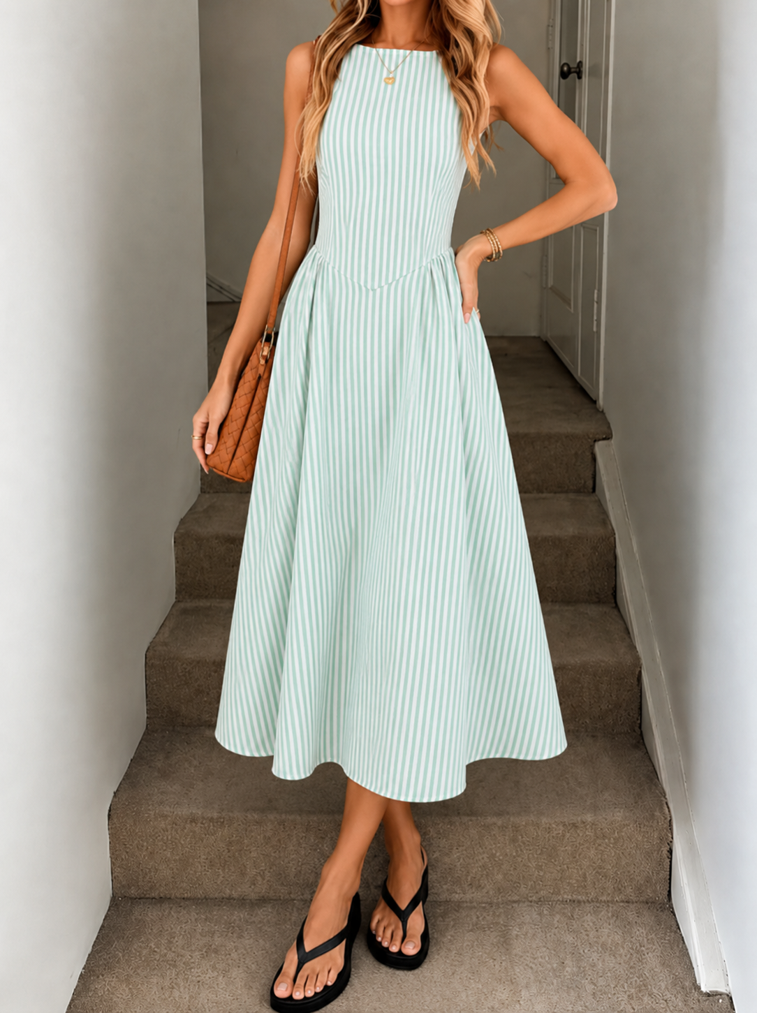Denise™ | Vestido Midi Elegante con Efecto Vientre Plano