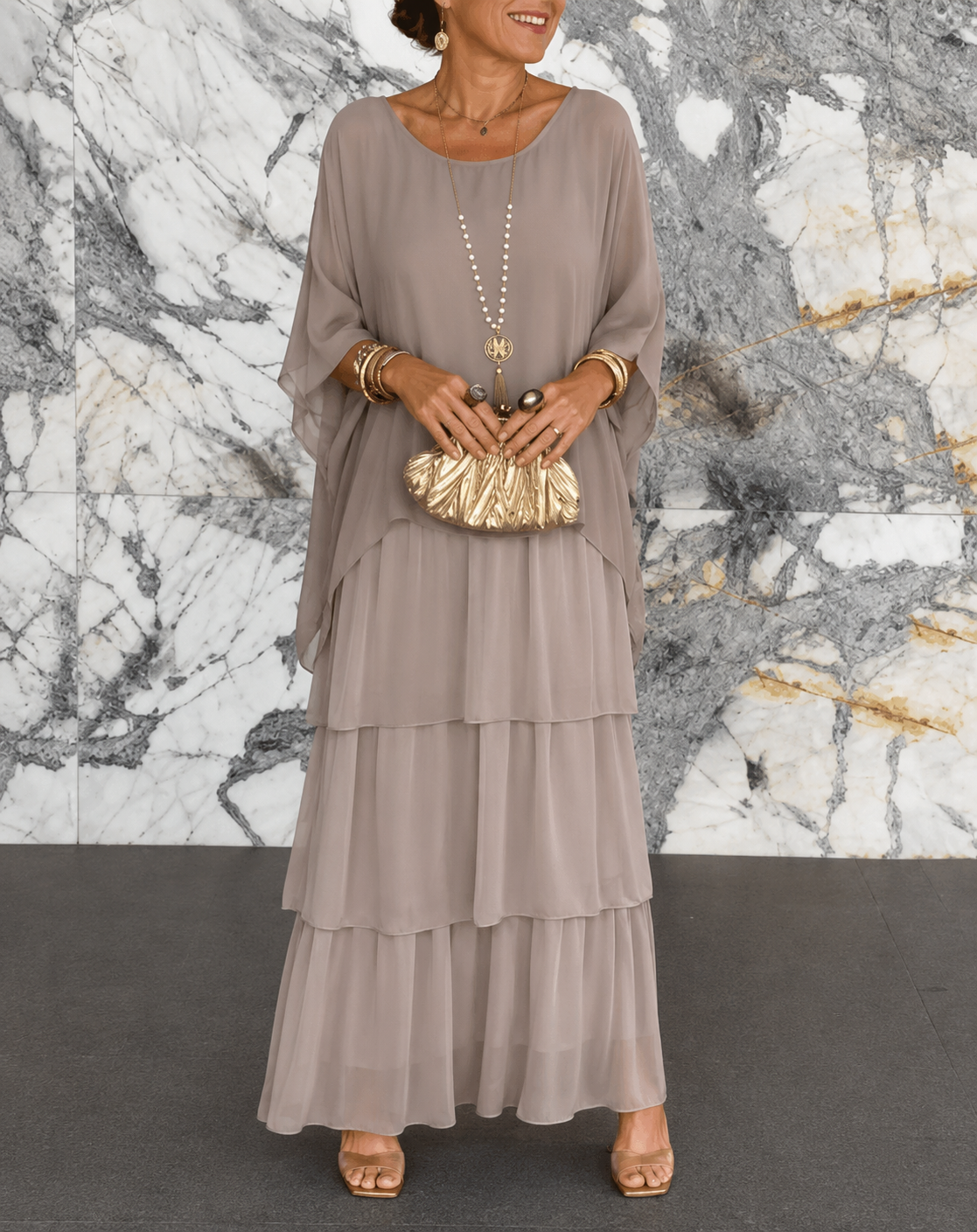 Amélie™ | Vestido Maxi de Gasa Elegante que Cubre el Vientre
