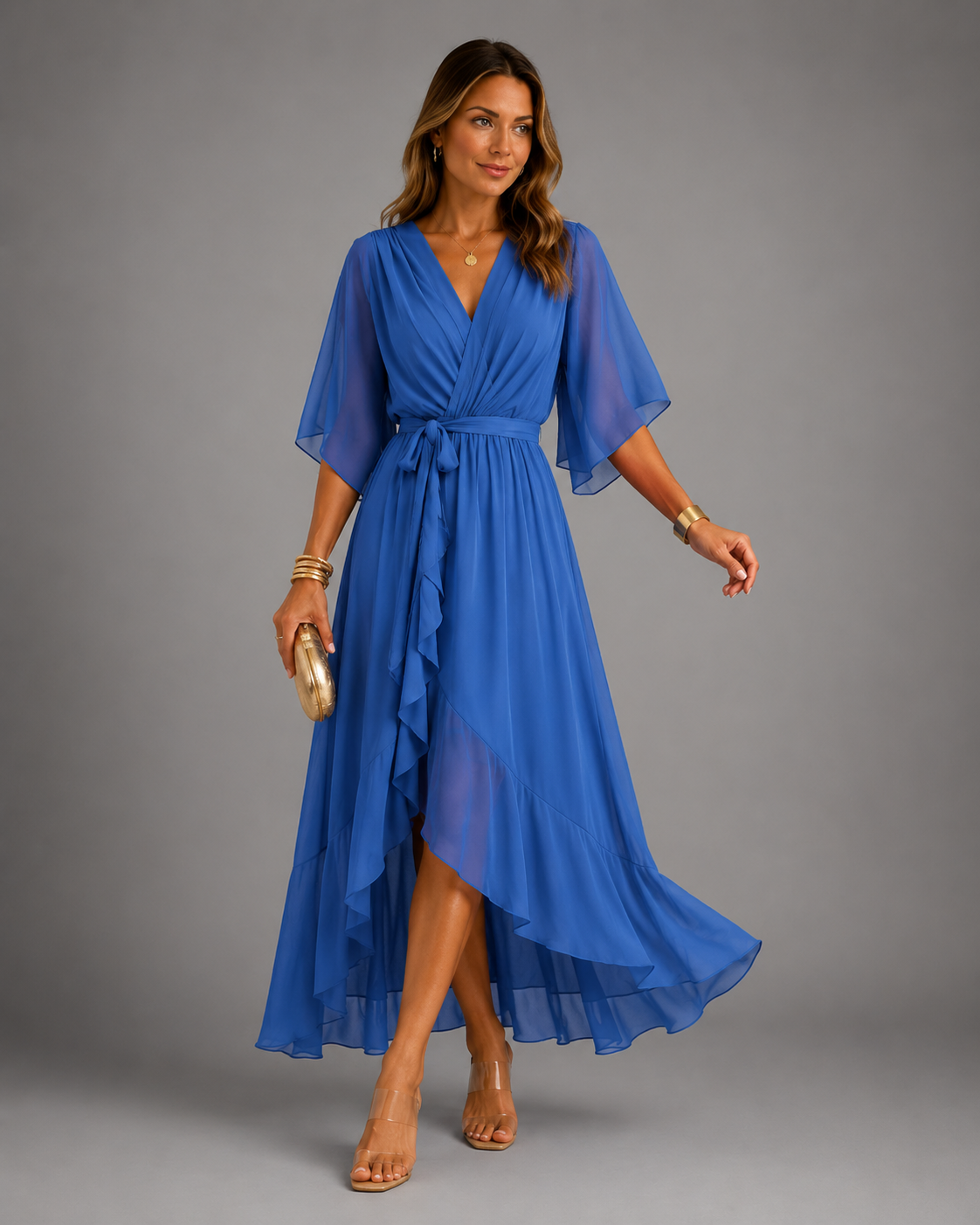 Isabelle™ | Vestido Maxi de Gasa con Efecto Vientre Plano