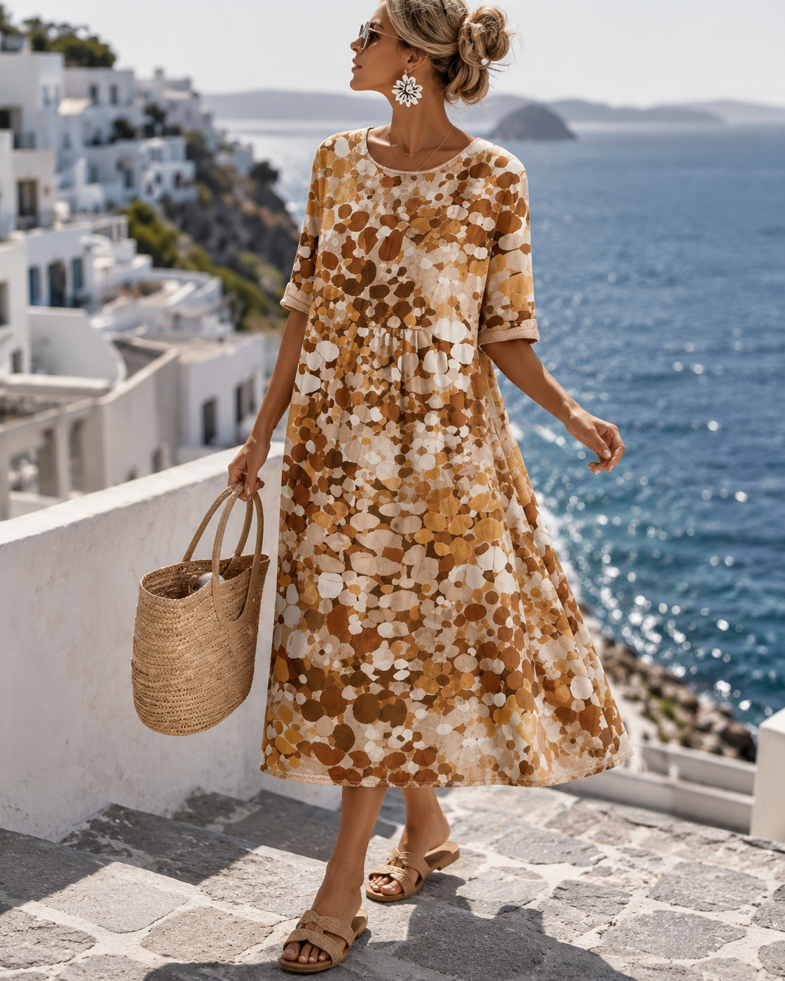 Zara™ | Vestido de Verano Floral con Efecto Vientre Plano