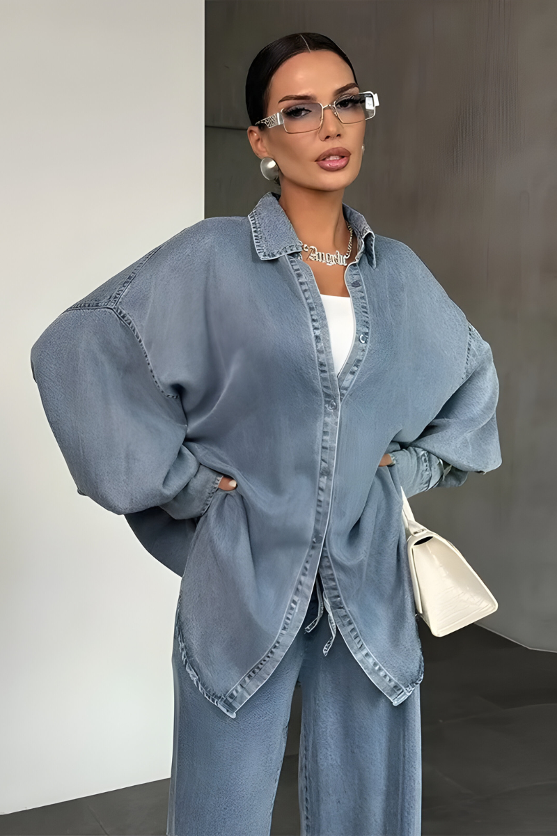 Noelle™ | Conjunto Loungewear Moderno con Pantalón Ancho