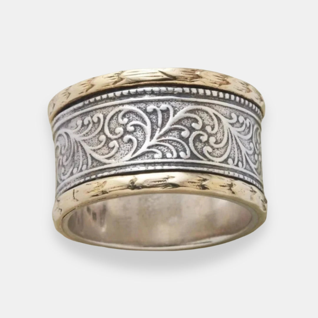 Orlane | Bague large gravée bicolore