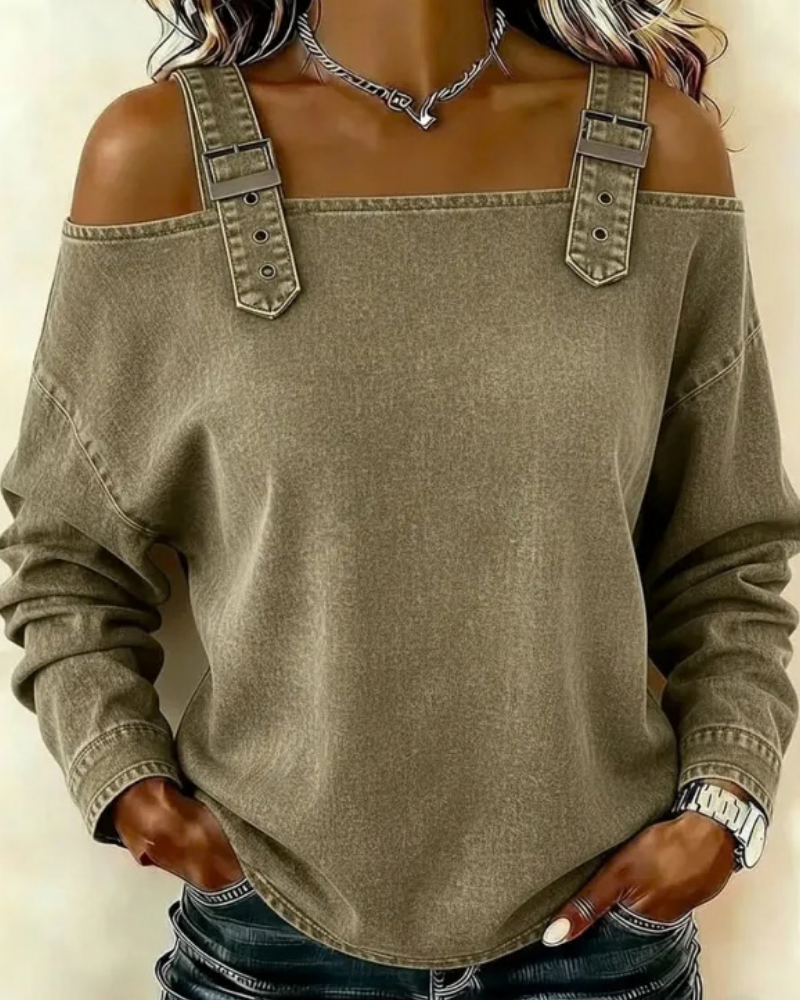 Teya™ | Top Denim Moderno con Tirantes