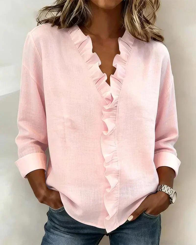 Savi™ | Top con Estilo Escote en V y Volantes