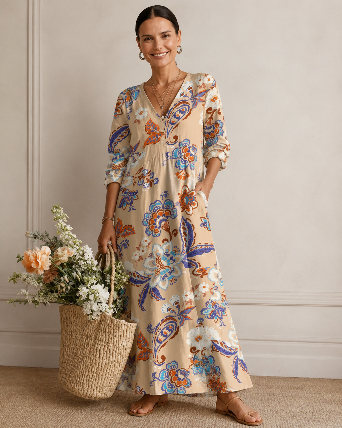 Emma™ | Vestido Midi con Efecto Vientre Plano