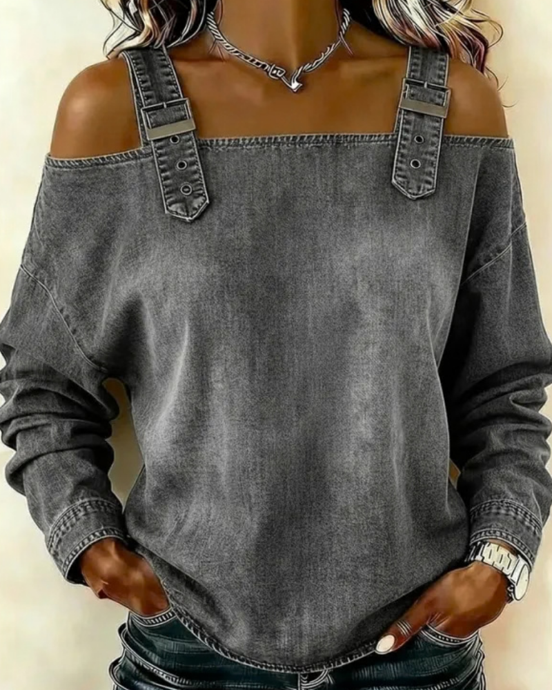 Teya™ | Top Denim Moderno con Tirantes