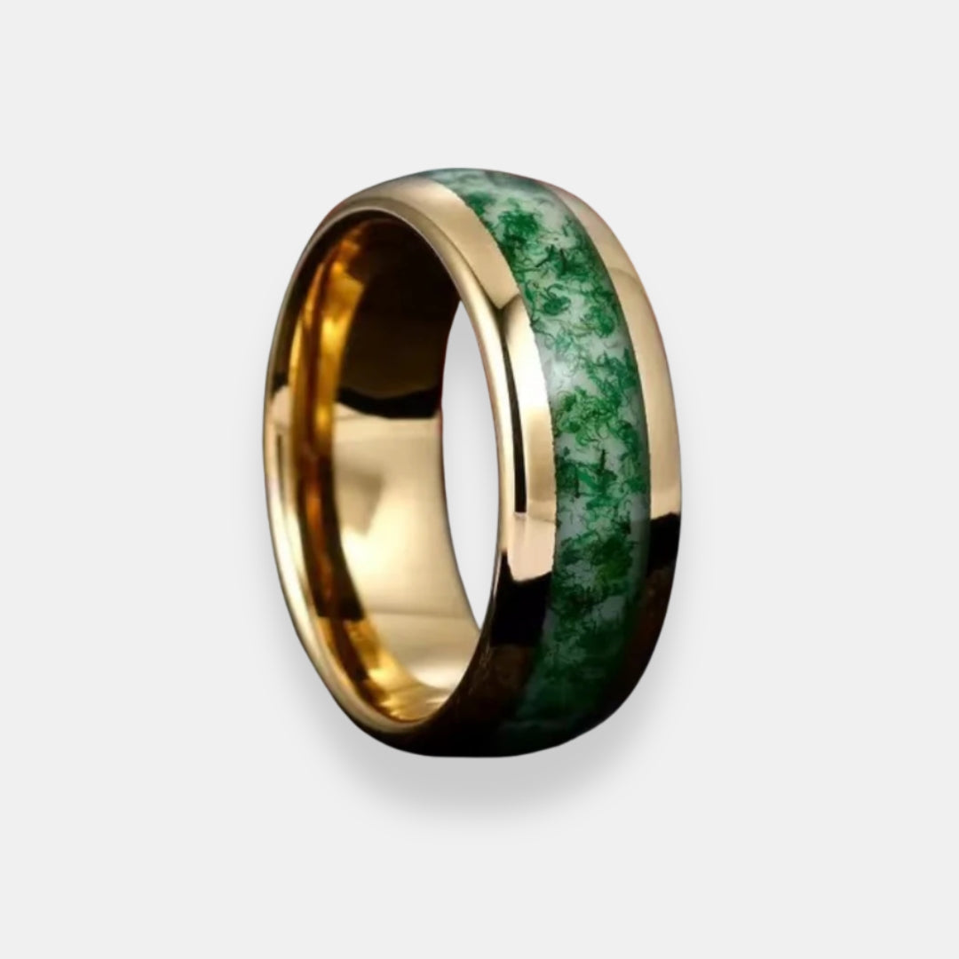 Ylonde | Bague large à incrustation naturelle