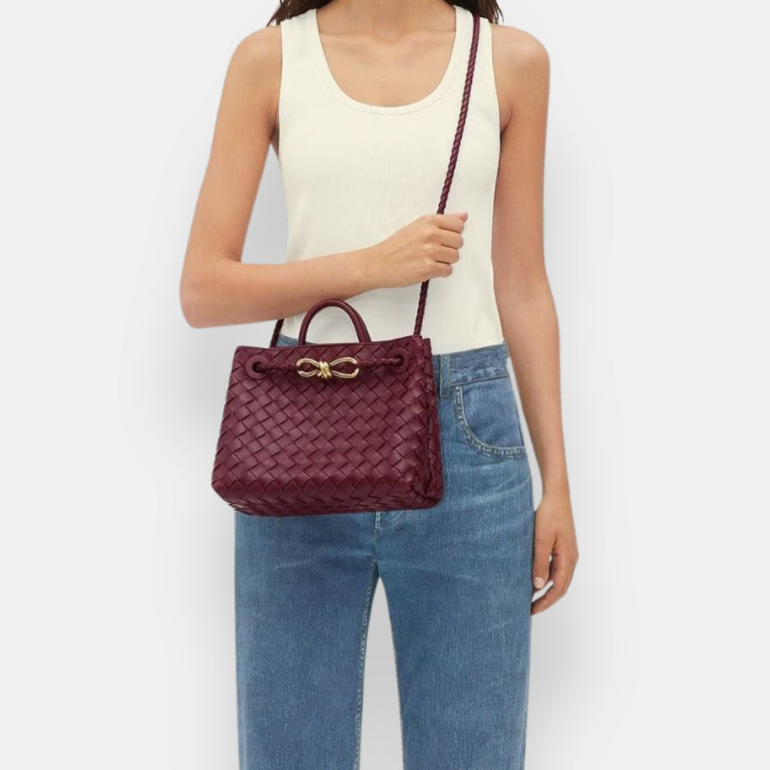 Vérvaine | Sac tressé nœud doré