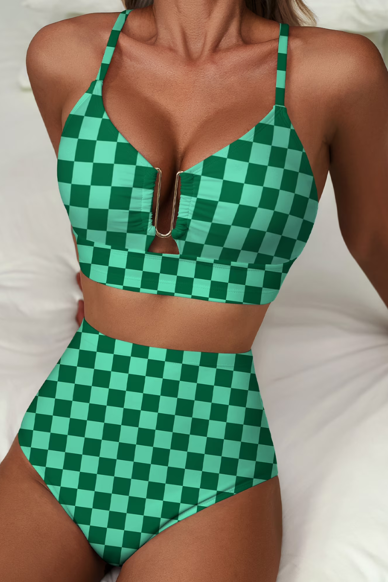 Fenna™ | Conjunto Bikini de Cuadros Moderno