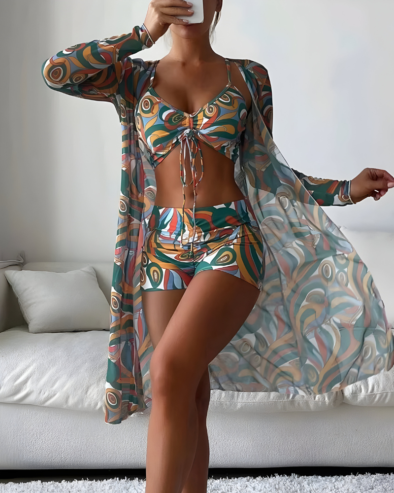 Noëlle™ | Conjunto Bikini con Estilo de Tres Piezas