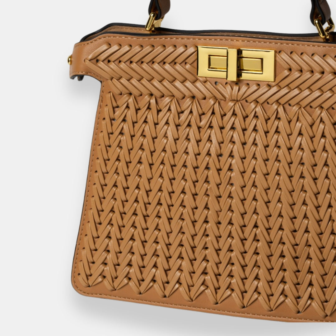 Wélvoise | Sac tressé fermeture dorée