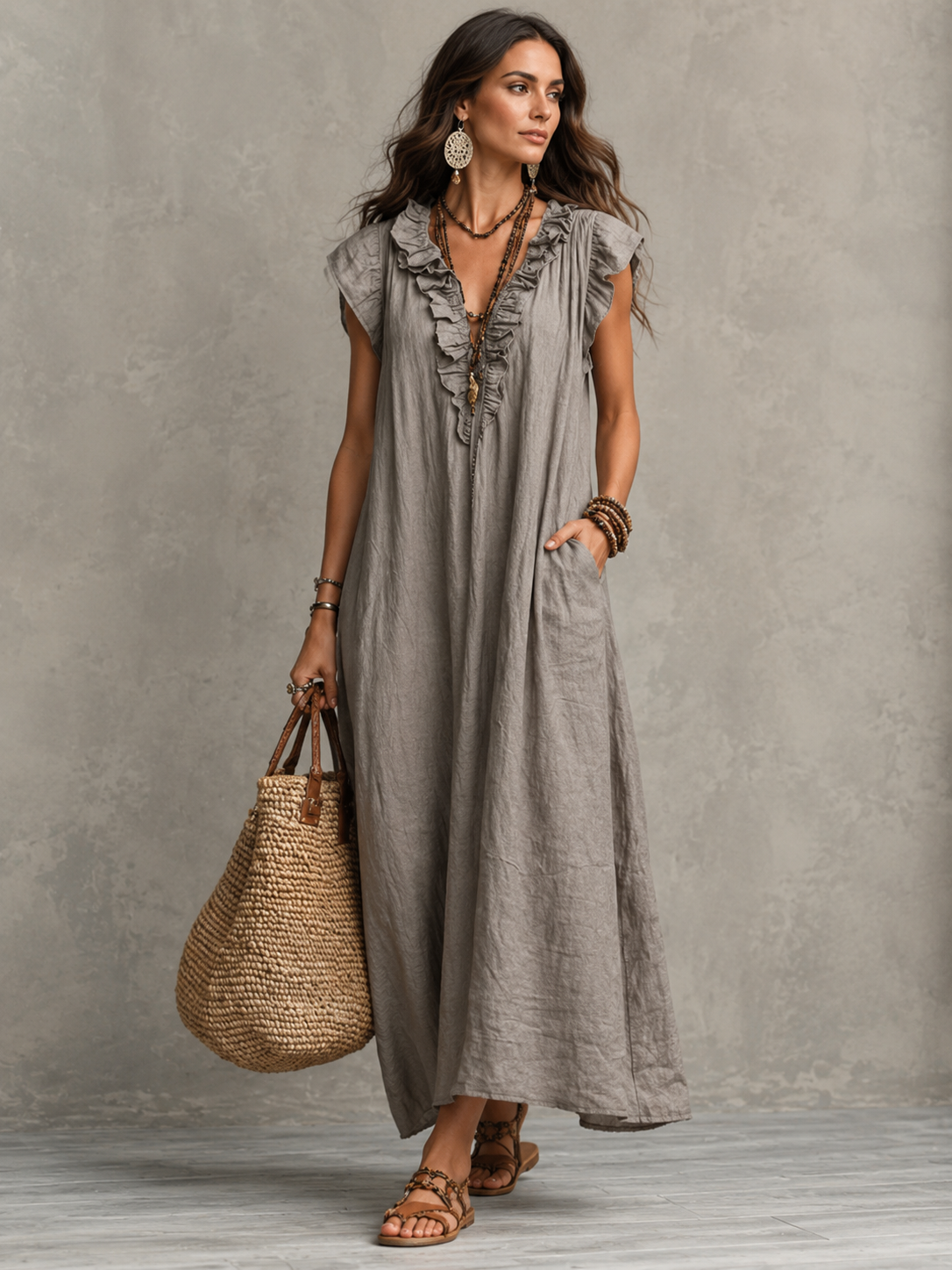 Camélia™ | Vestido Maxi Bohemio con Efecto Vientre Plano