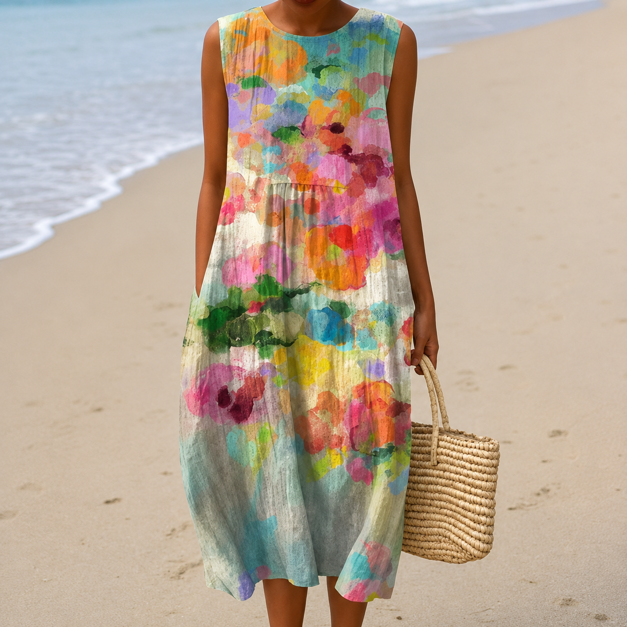 Livia™ | Vestido Midi Floral Ligero con Efecto Vientre Plano