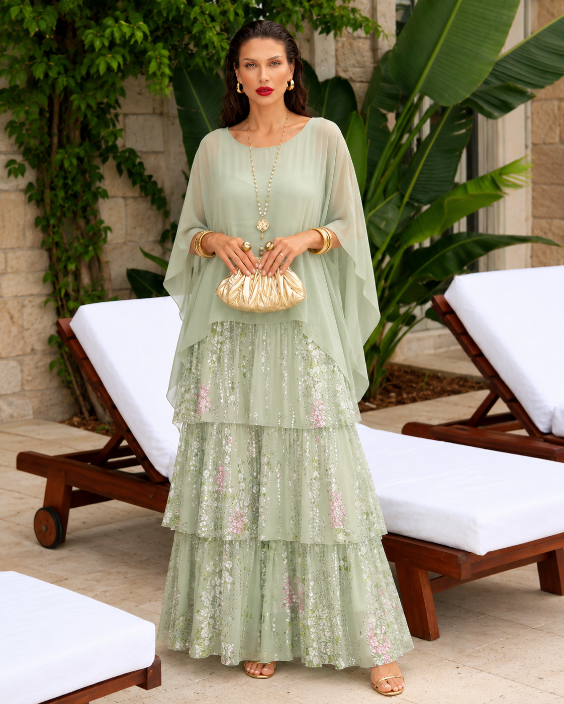 Amélie™ | Vestido Maxi de Gasa Elegante que Cubre el Vientre