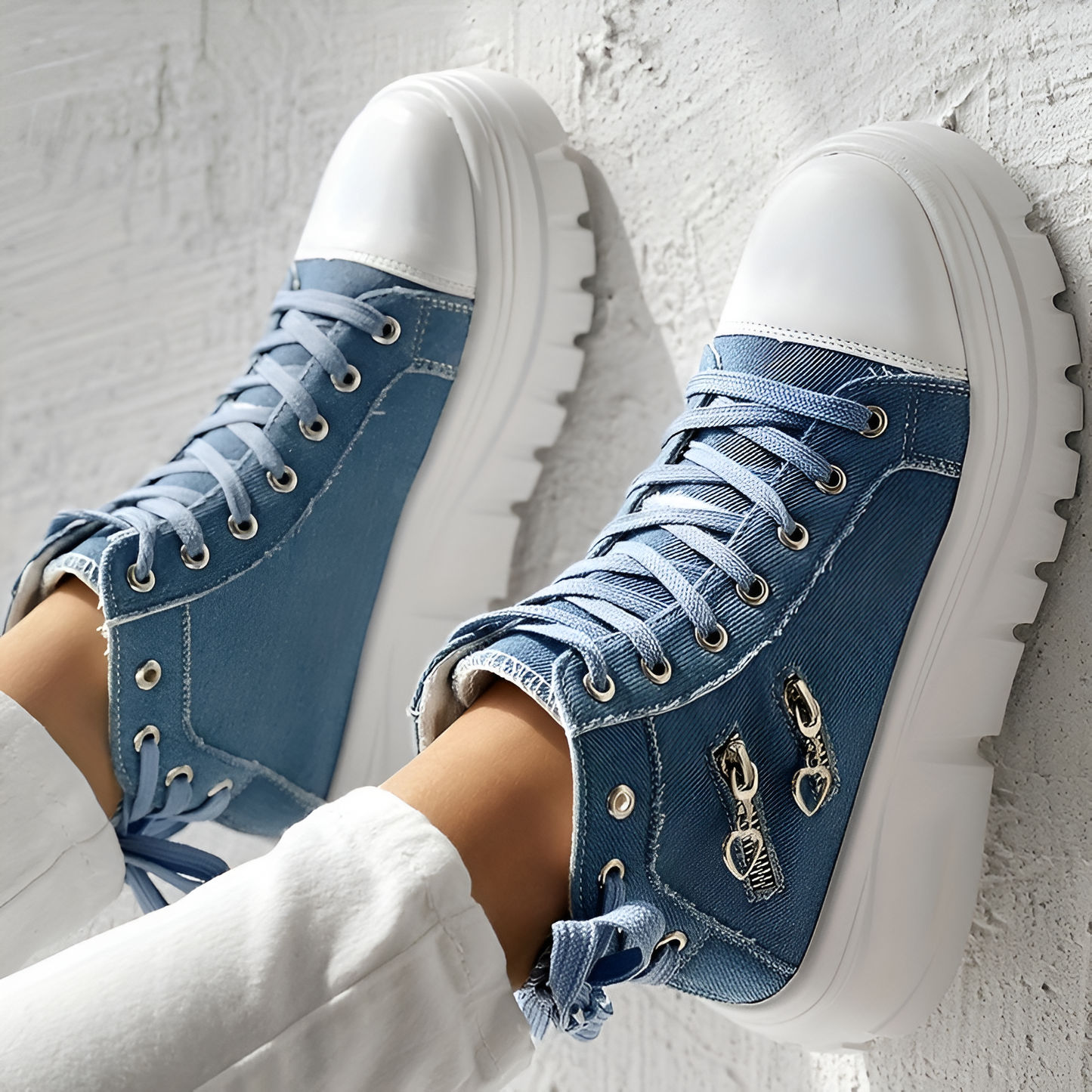 Elin™ | Zapatillas Altas Ortopédicas de Tela Vaquera