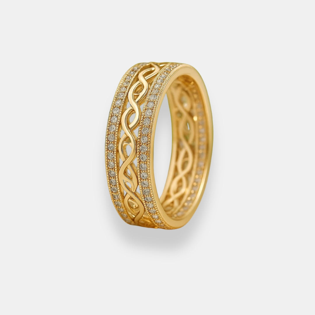 Perséphine | Bague tressée à zircons