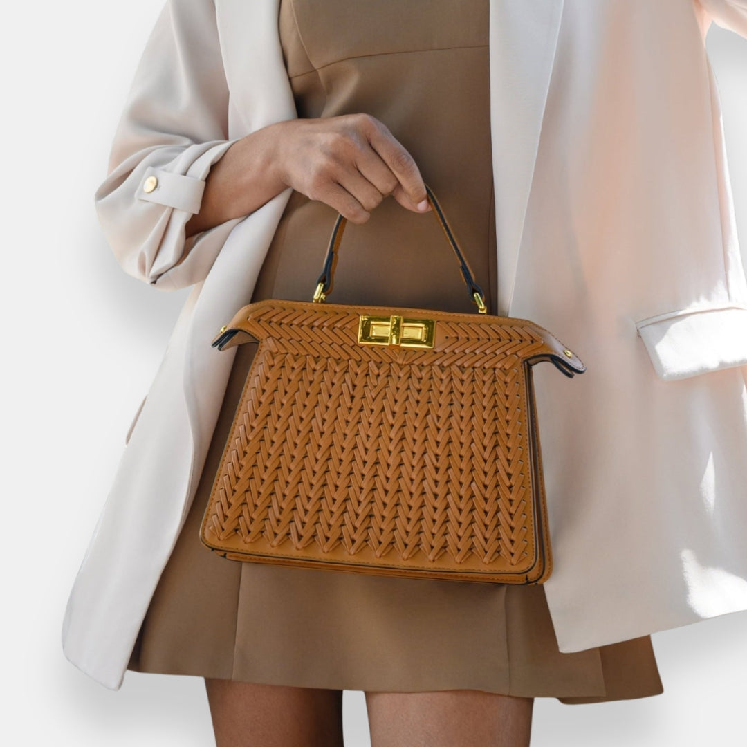 Wélvoise | Sac tressé fermeture dorée