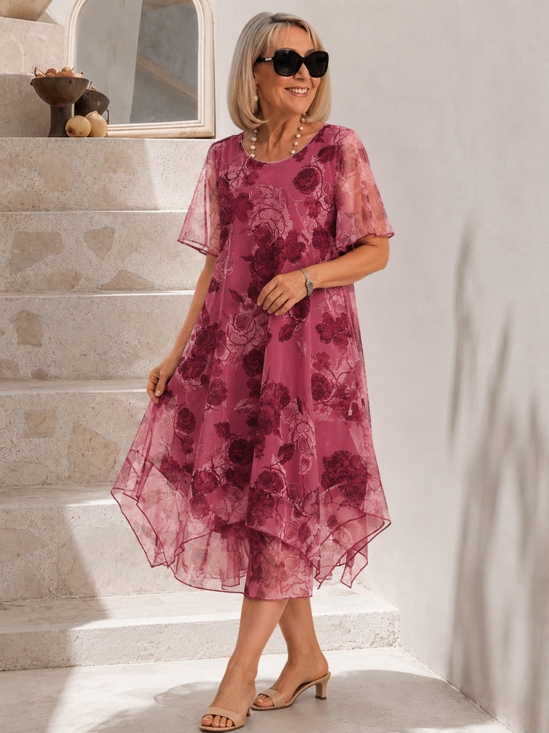 Lune™ | Vestido Midi Plisado con Efecto Vientre Plano