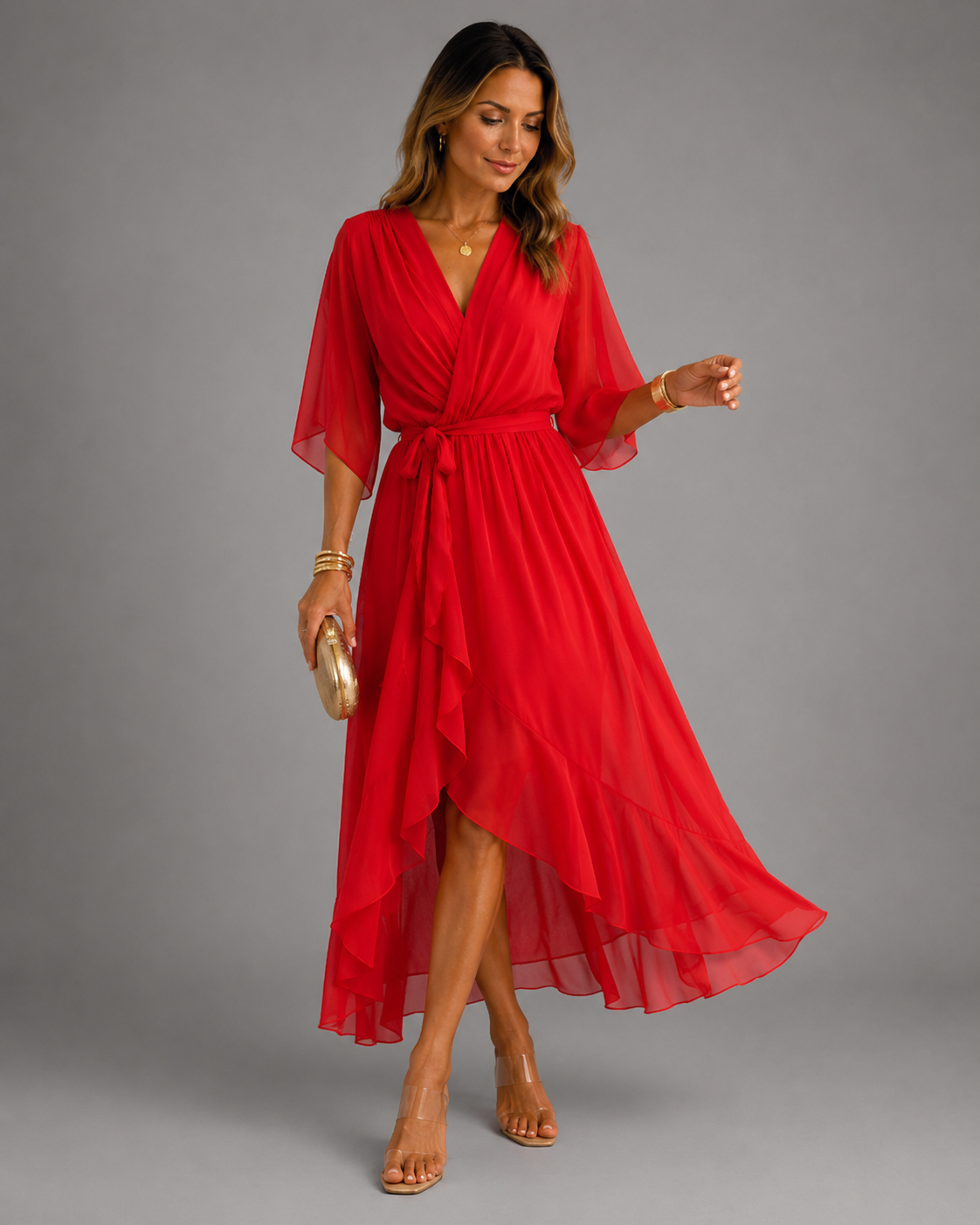 Isabelle™ | Vestido Maxi de Gasa con Efecto Vientre Plano