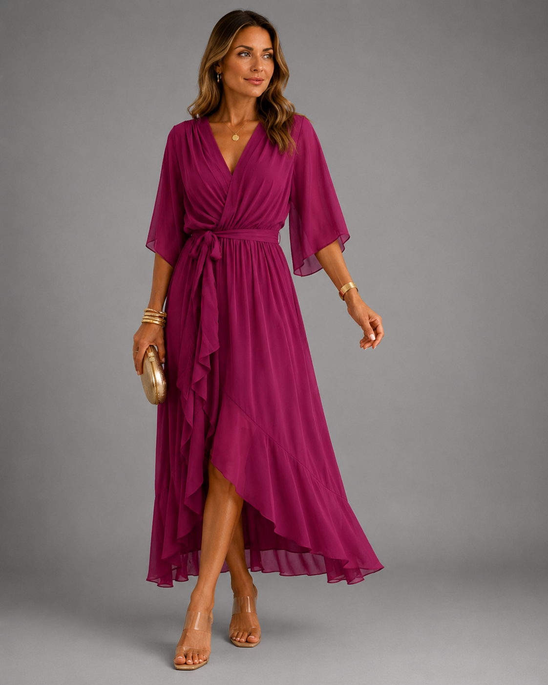 Isabelle™ | Vestido Maxi de Gasa con Efecto Vientre Plano
