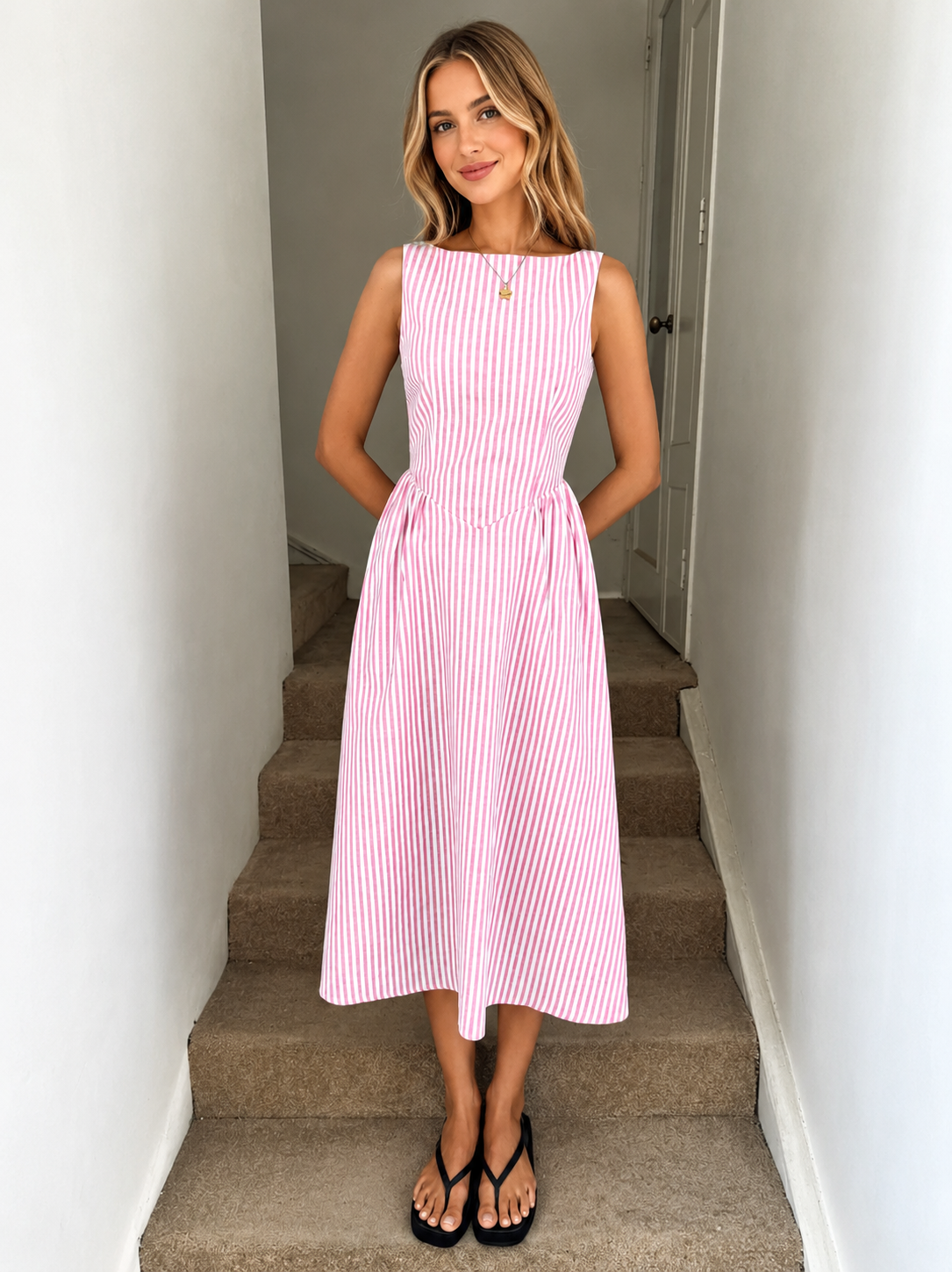 Denise™ | Vestido Midi Elegante con Efecto Vientre Plano