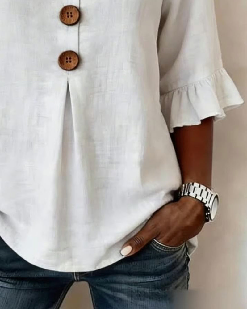 Amelie™ | Blusa con Botones Disimula Barriga