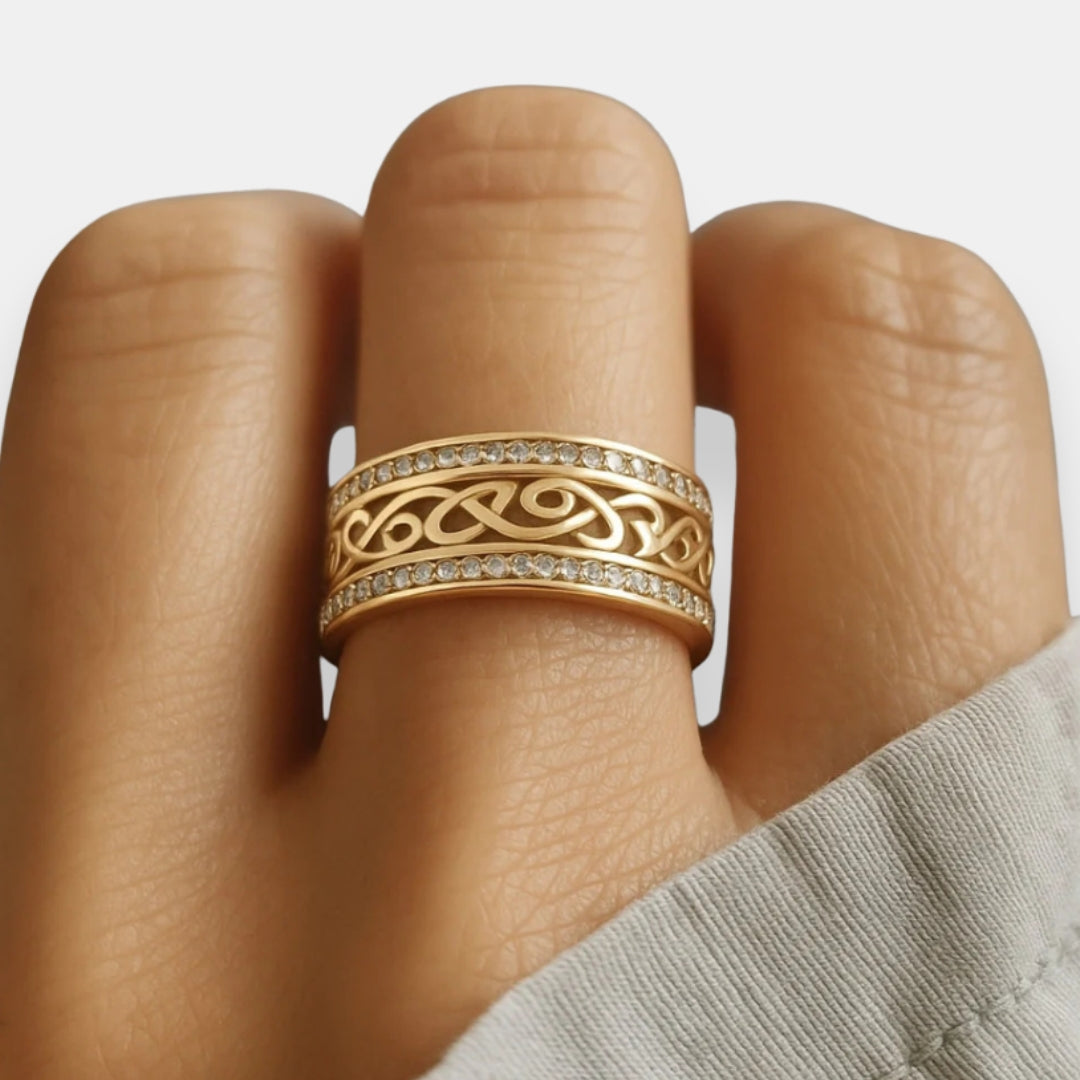 Perséphine | Bague tressée à zircons