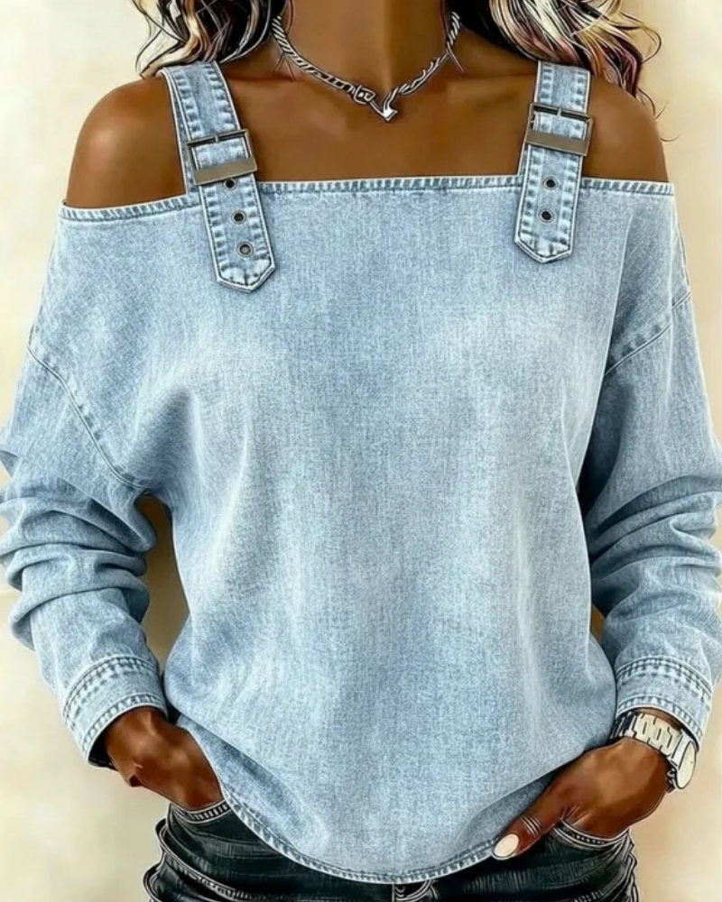 Teya™ | Top Denim Moderno con Tirantes