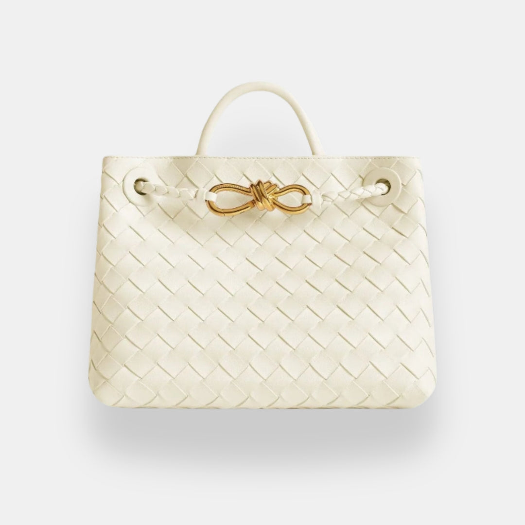 Vérvaine | Sac tressé nœud doré