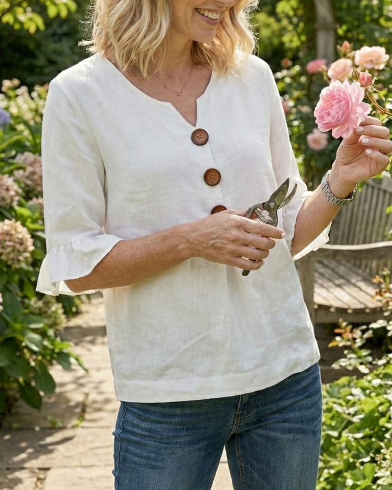 Amelie™ | Blusa con Botones Disimula Barriga