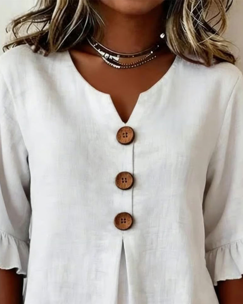 Amelie™ | Blusa con Botones Disimula Barriga